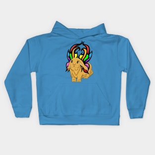 Bunny with rainbow wings Kids Hoodie